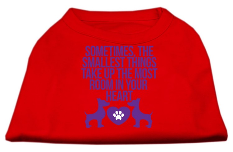 Smallest Things Screen Print Dog Shirt Red XXXL